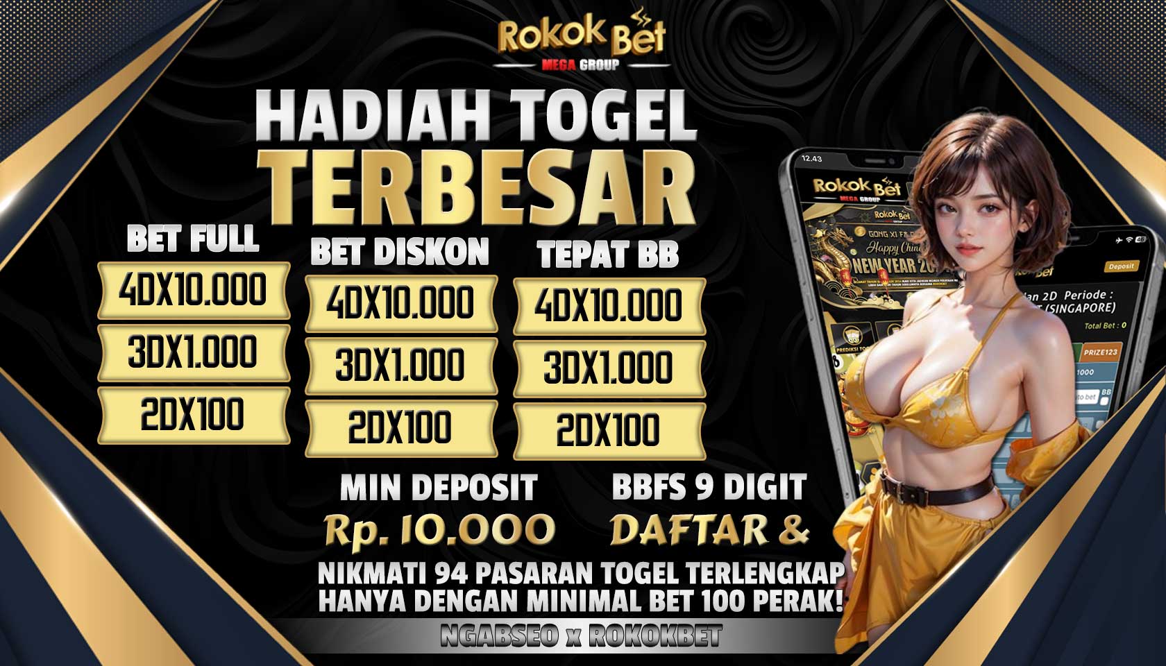 ROKOKBET Situs Bandar Togel Online Bet 100 4D 10 Juta